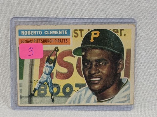 Roberto CLemente '56 Topps  slight crease, corners not sharp