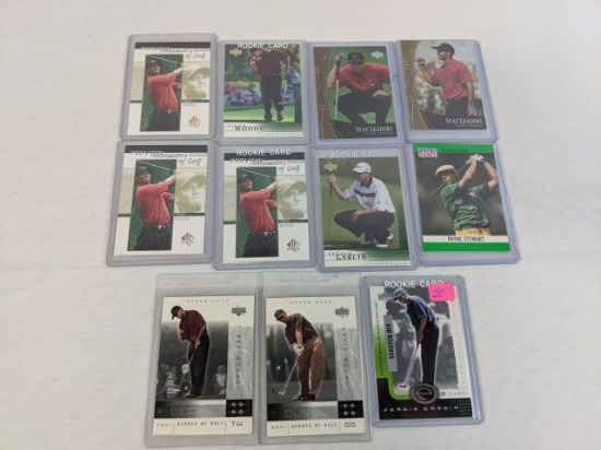 Golf Stars and Rookies, lot of 11, includes: Garcia, Tiger, Stewart