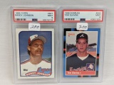 1989 Topps Randy Johnson PSA 9 & 1988 Donruss Tom Glavine PSA 9