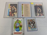 Vintage basketball group includes: Rookie - Bob Mc Adoo plus Oscar Robinson, Maravich (2), rare chec