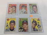 1954 Topps baseball cards #s 11, 12, 14, 15, 16, 18 includes Al Rosen