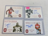 Ohio State signed 'Captain' cards, TK Legacy: S. Graham, J. Graham, Datish, Collins, all signed in b