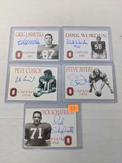 Ohio State 5 TK Legacy Captain Cards, signed