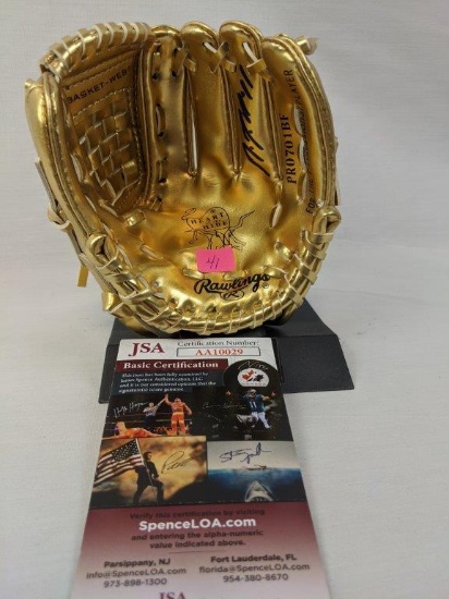 Jose Ramirez signed gold glove replica, JSA