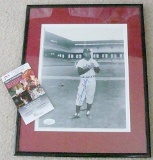 Matted and framed Larry Doby signed 8x10 photo. JSA COA