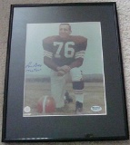 Matted and framed Lou Groza signed 8x10 photo. SGC COA