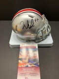 Nick Bosa Signed Ohio State Silver Speed helmet JSA