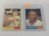 Willie Mays & Duke Snider 1961 Topps cards