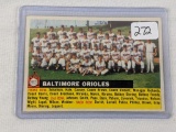 1956 Topps Baltimore Orioles Team Card - Name Left - EX+