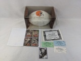 Cleveland Browns Auto Lot of Cards w/ Commerative 1995 Team Facsimile Football