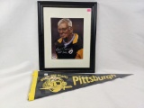 Dan Rooney signed photo PSA/DNA & a vintage Pittsbury Pirates pennant