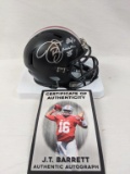 Ohio State JT Barrett signed black mini-helmet, Barrett hologram