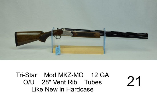 Tri-Star    Mod MKZ-MO    12 GA    O/U    28" Vent Rib    Tubes    SN: KRU04169A    Condition: Like