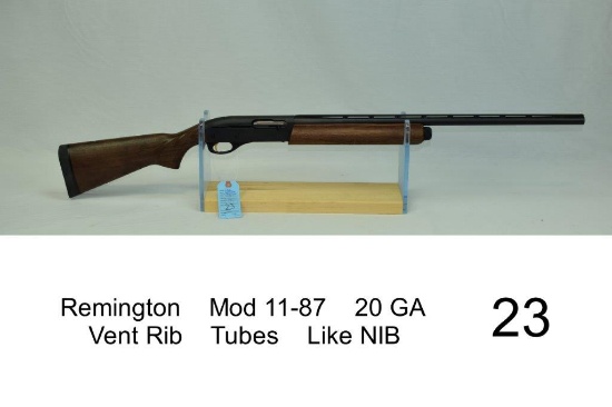 Remington    Mod 11-87    20 GA    Vent Rib    Tubes    SN: R535738X    Condition: Like NIB