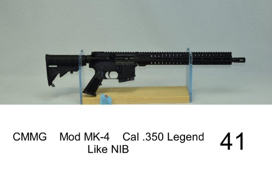 CMMG    Mod MK-4    Cal .350 Legend    SN: BME-06931    Condition: Like NIB