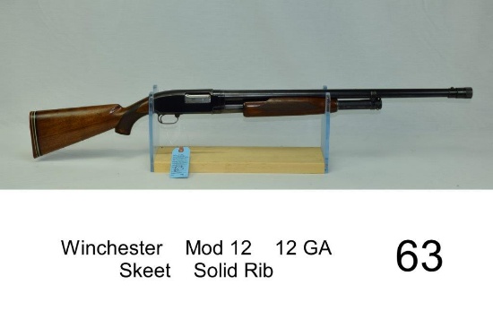 Winchester    Mod 12    12 GA    Skeet    Solid Rib    "Poly-Choke Added"    SN: 823045    Condition