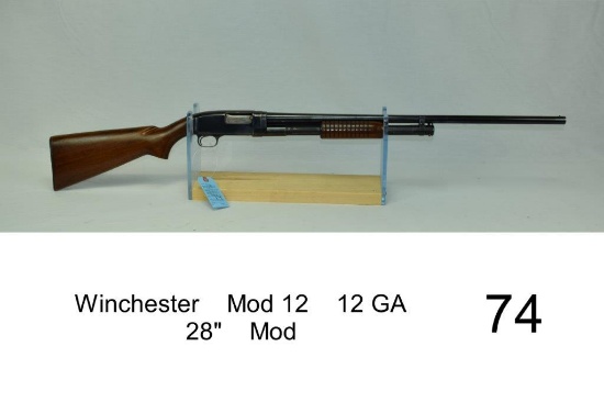 Winchester    Mod 12    16 GA    28"    Mod    SN: 1238670    "Appears Original"    Condition: 75%