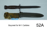 Bayonet for M-1 Carbine    Condition: Very Good