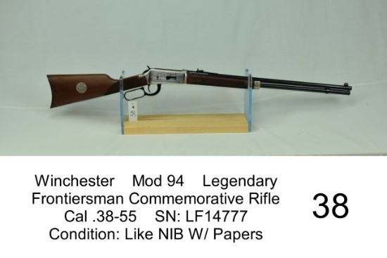 Winchester    Mod 94    Legendary Frontiersman Commemorative Rifle    Cal .38-55    SN: LF14777    C