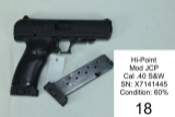 Hi-Point    Mod JCP    Cal .40 S&W    SN: X7141445    Condition: 60%