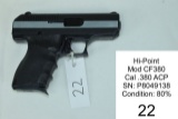 Hi-Point    Mod CF380    Cal .380 ACP    SN: P8049138    Condition: 80%