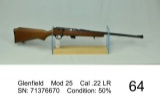 Glenfield    Mod 25    Cal .22 LR    SN: 71376670    Condition: 50%