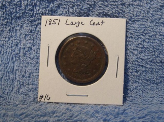 1851 LARGE CENT XF+