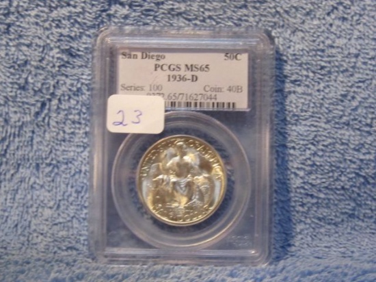 1936D SAN DIEGO COM. HALF PCGS MS65