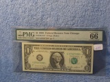 1985 $1. FEDERAL RESERVE NOTE PMG 66 GEM UNC