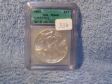 2001 SILVER EAGLE IN ICG MS69 HOLDER