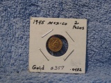 1945 MEXICO GOLD 2 PESOS