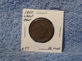1850 LARGE CENT XF