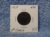 1868 2-CENT PC. XF