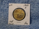 1909S $10. INDIAN HEAD GOLD AU