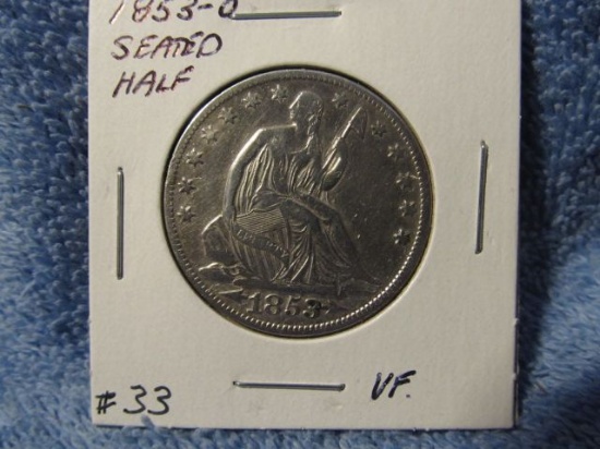 1853O SEATED HALF VF