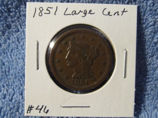 1851 LARGE CENT VF