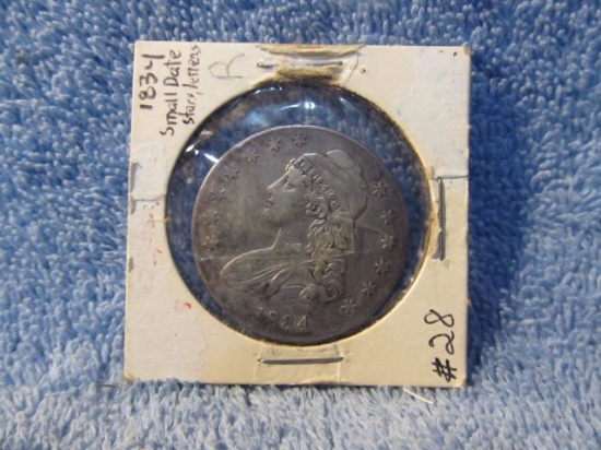 1834 BUST HALF XF+