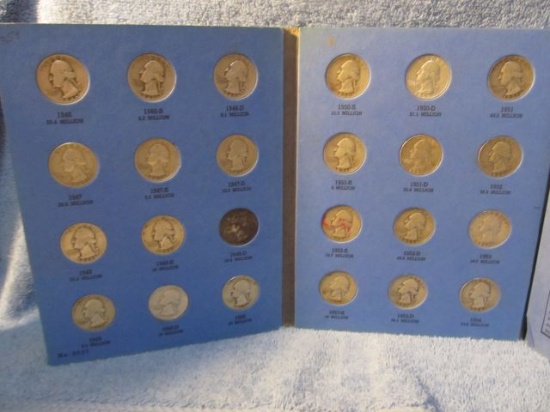 1946-59D WASHINGTON QUARTERS COMPLETE IN FOLDER (36-COINS)