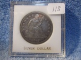 1843 SEATED DOLLAR XF