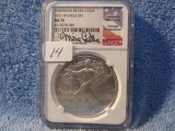 2011W SILVER EAGLE NGC MS70 BURNISHED MIKE CASTLE SIGNATURE