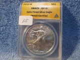 2013W SILVER EAGLE ANACS SP70 SATIN FINISH