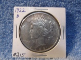 1922D PEACE DOLLAR XF