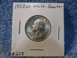 1953S/S WASHINGTON QUARTER BU