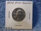 1955D WASHINGTON QUARTER BU