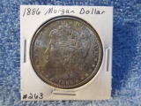 1886 MORGAN DOLLAR (NICE TONING) BU