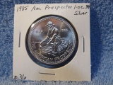 1985 AMERICAN PROSPECTOR 1-OZ. 999 SILVER ROUND BU