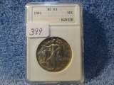 1941 WALKING LIBERTY HALF ANACS MS63