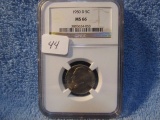 1950D JEFFERSON NICKEL NGC MS66