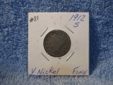 1912S V-NICKEL KEY DATE F