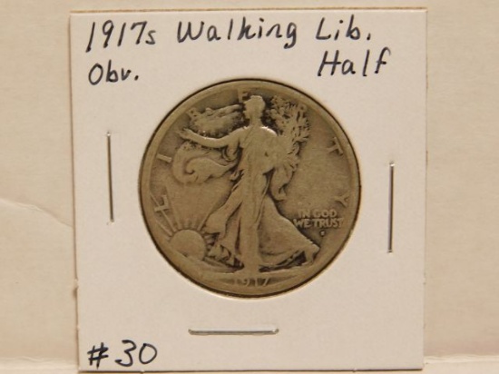 1917S OBV. WALKING LIBERTY HALF G